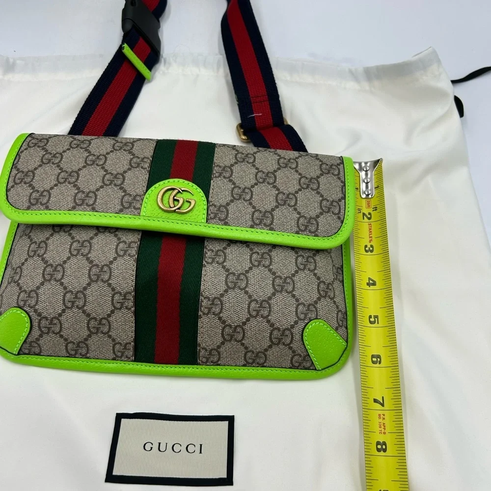 Women's Gucci GG Supreme OPHIDIA belt bag adjustable 80 cm made in Italy - Picture 5 of 10